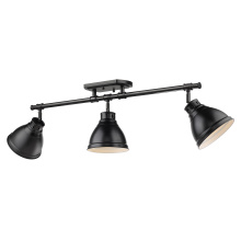 Golden 3602-3SF BLK-BLK - Yep by Golden Lighting Duncan 3-light Semi-Flush Mount in Matte Black